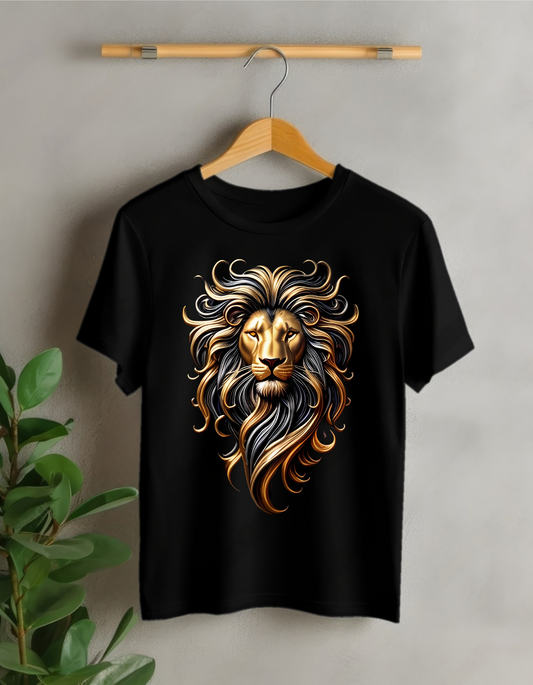 Dashing Designs Lion Golden Black T-Shirt