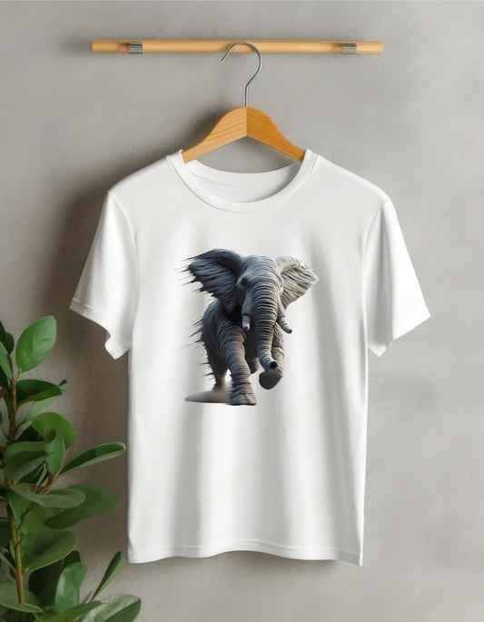 Dashing Designs Elephant White T-Shirt