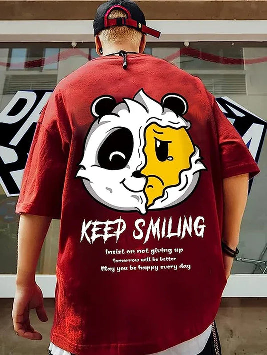 Keep Smiling: Red Oversized Confidence Booster Tee