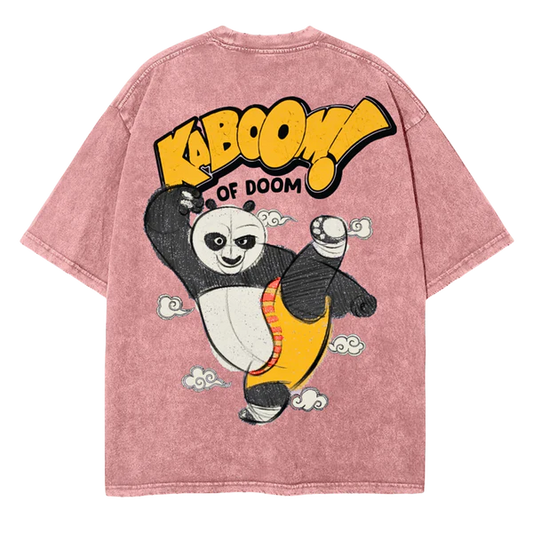 Panda Kick Puff Printed Oversized Tee