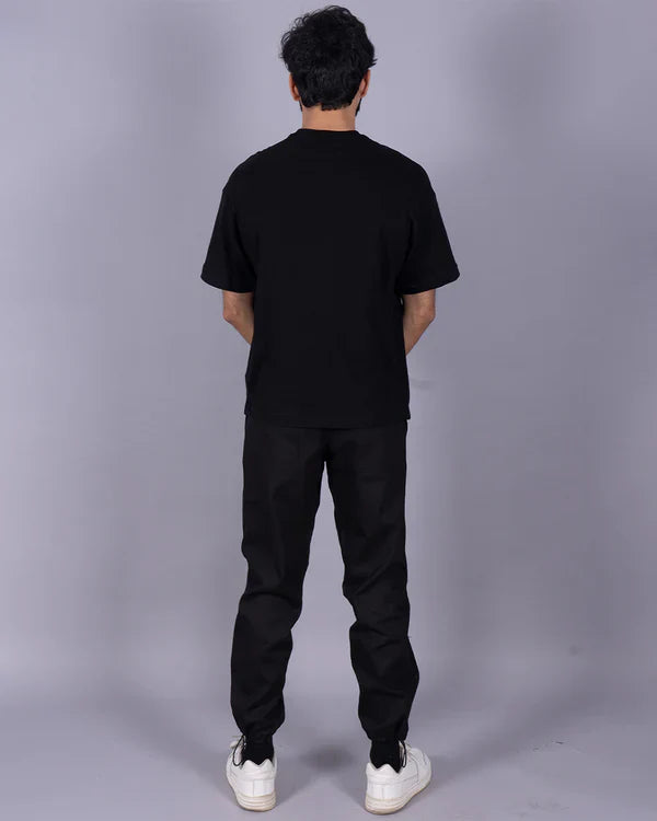 Hustle Hard: Men's Black Oversized Co ord Sets for Men