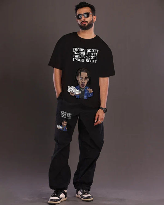 Men's Co Ord Set Men's Oversized in Black with Travis Dunk